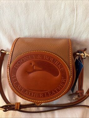 Dooney & Bourke Chestnut Pebble Leather Saddle Crossbody-NWT